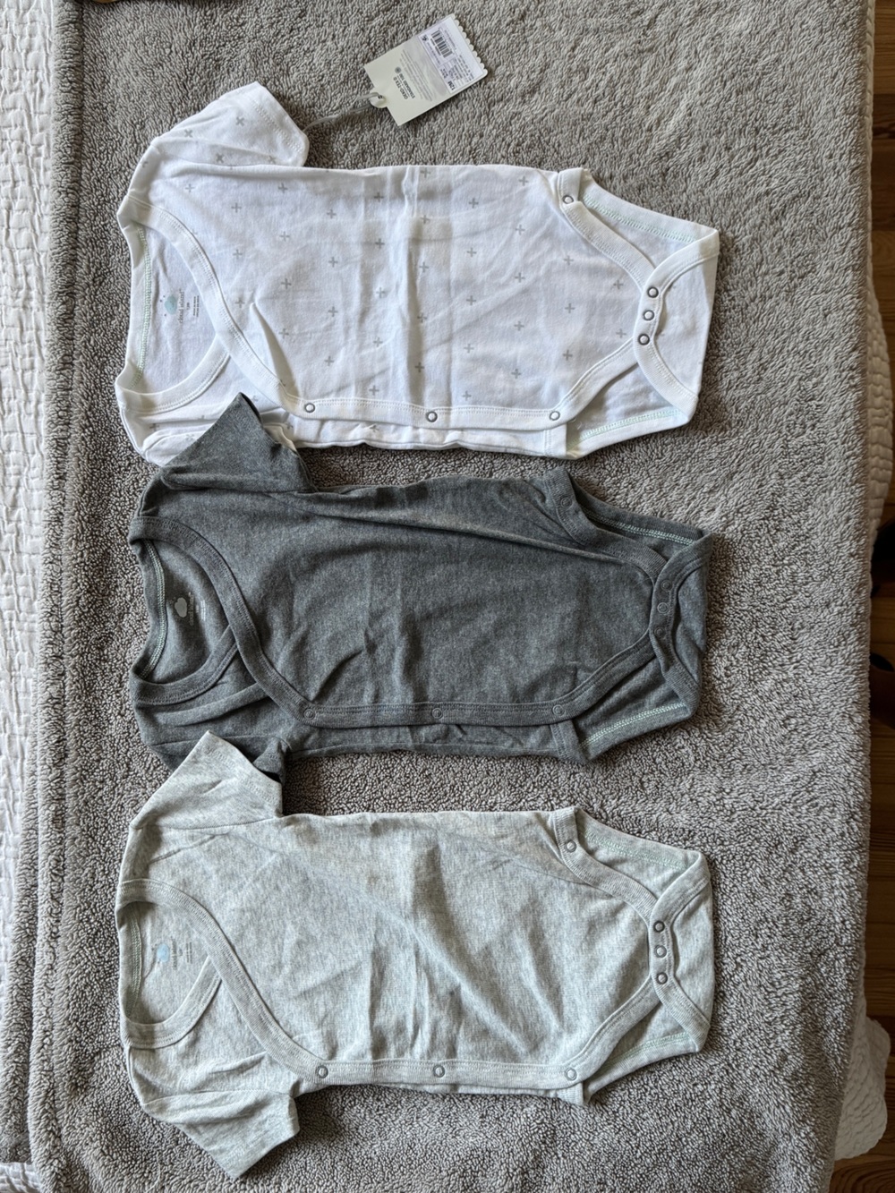 Cloud Island neutral Onesie Bundle size 12M